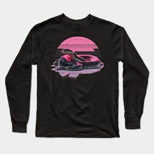 Anaconda in retro sunset Long Sleeve T-Shirt